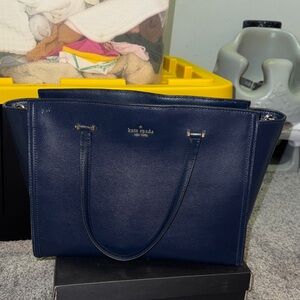 Kate Spade Dark Blue Leather Tote